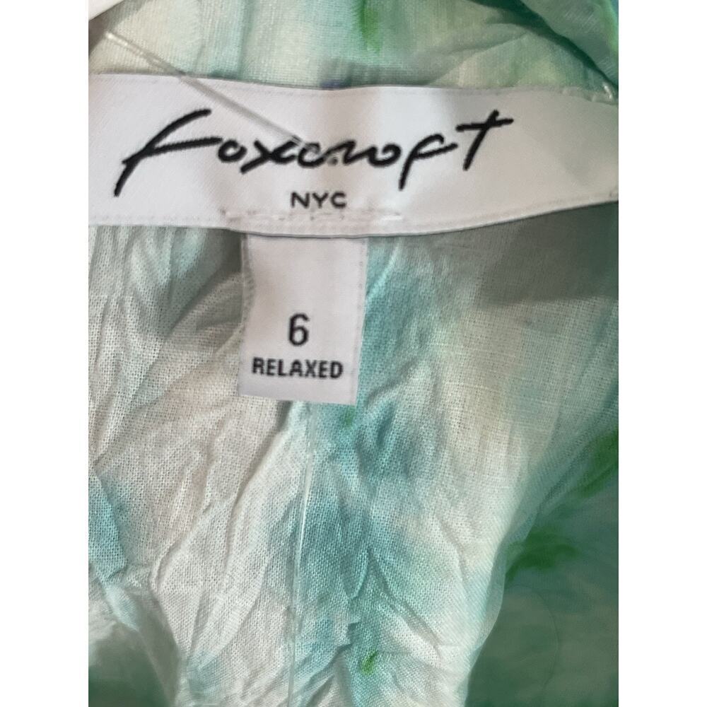 NEW Foxcroft Zoey Tie Dye BOHO Shirt Womens Sz 12 Relaxed Button Up Top All Over - Picture 7 of 8